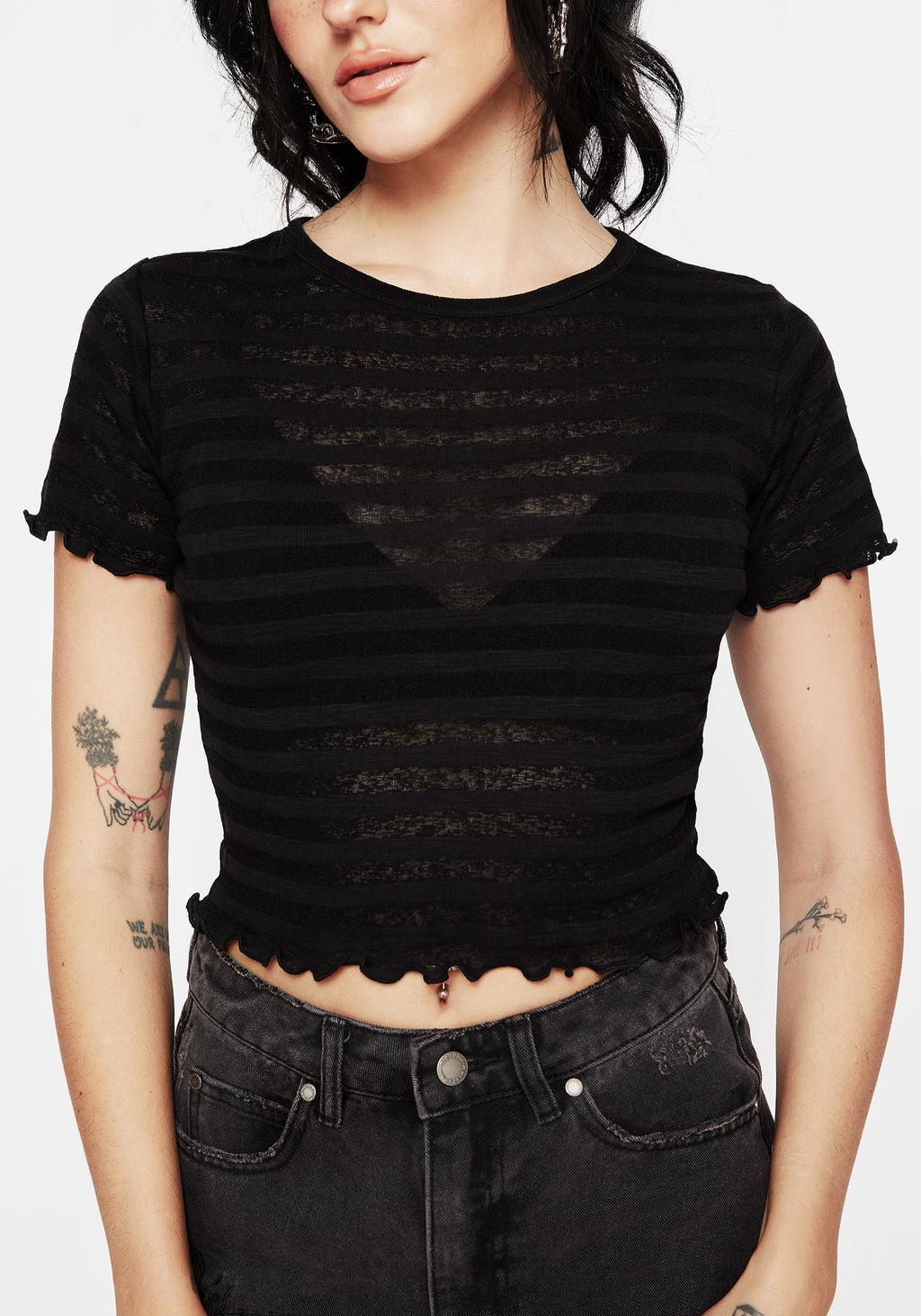 Gomez Lettuce Hem Jersey Crop Tee Product Image