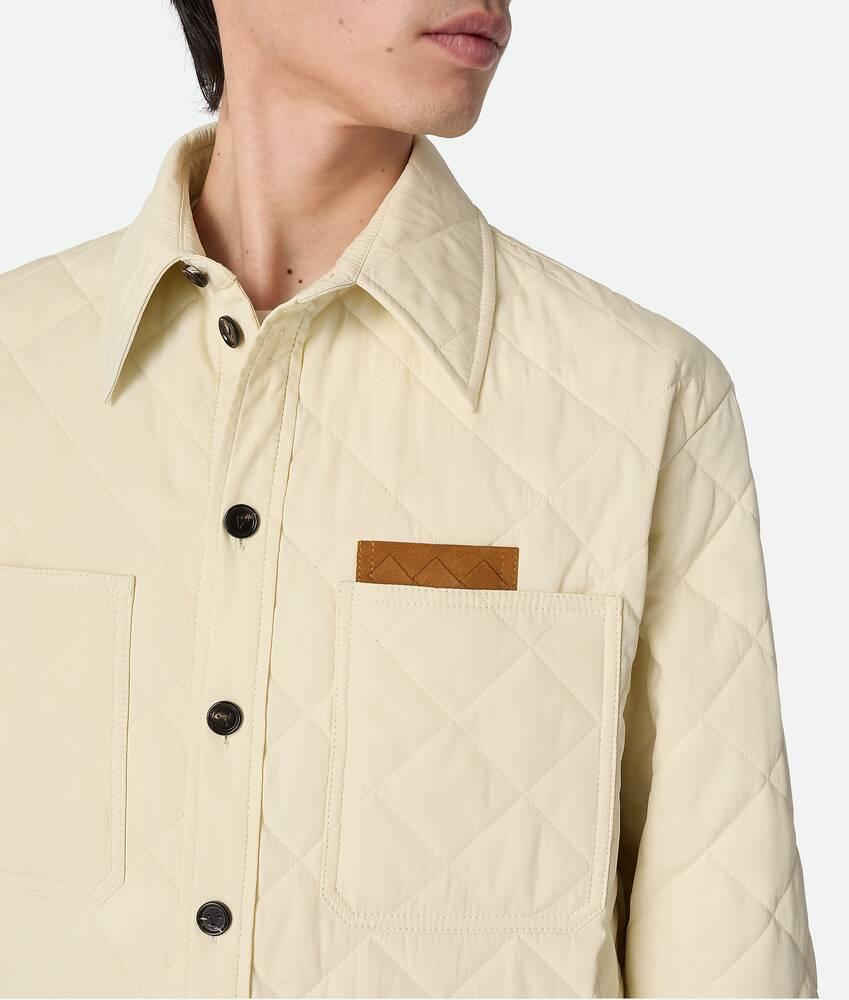 Men's Quilted Cotton Overshirt in Sea salt Product Image