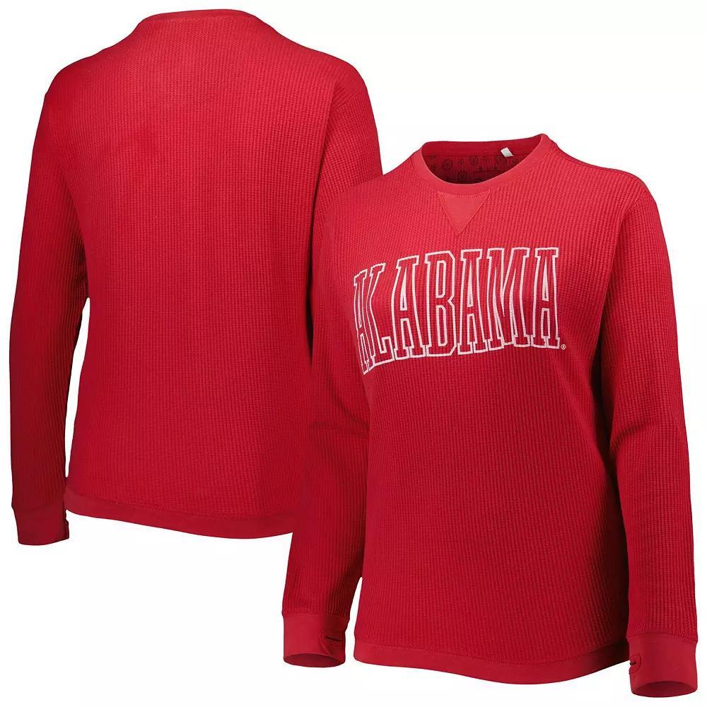 Women's Pressbox Crimson Alabama Crimson Tide Surf Plus Size Southlawn Waffle-Knit Thermal Tri-Blend Long Sleeve T-Shirt, Size: XL, Red Product Image