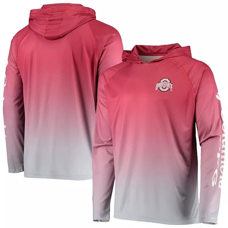 Men's Columbia PFG Scarlet Ohio State Buckeyes Terminal Tackle Omni-Shade UPF 50 Long Sleeve Hooded Top, Size: Medium, Red Product Image