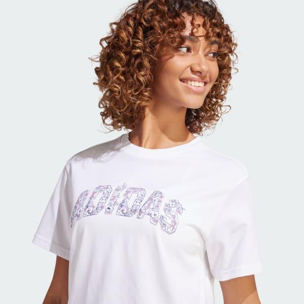 adidas Tech Illustrate Graphic Tee True Pink XS Womens Product Image