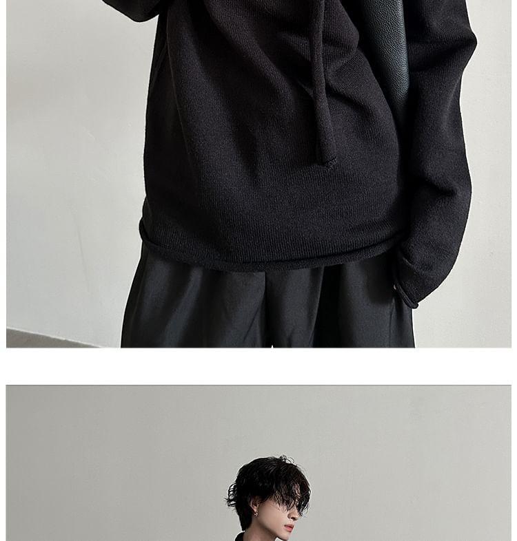 Long Sleeve Round Neck Plain Knit Top Product Image