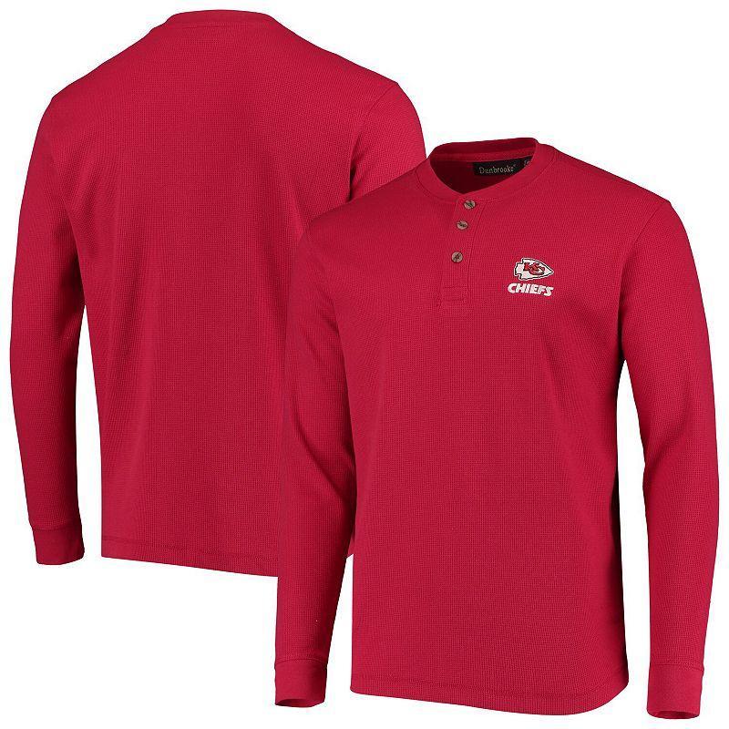 Men's Dunbrooke Red Kansas City Chiefs Logo Maverick Thermal Henley Long Sleeve T-Shirt, Size: 5XL Product Image