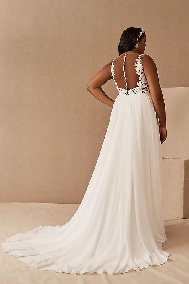 Jenny by Jenny Yoo Elinor Deep V-Neck Lace & Illusion Wedding Gown Product Image