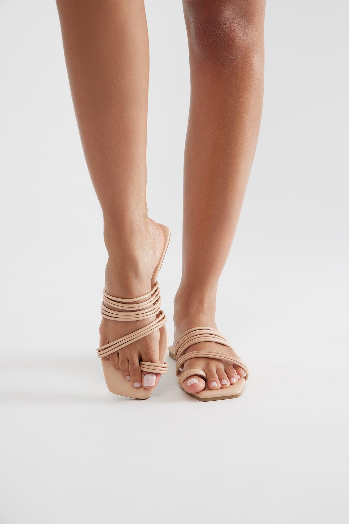 Lou Toe Ring Sandals - Camel Product Image