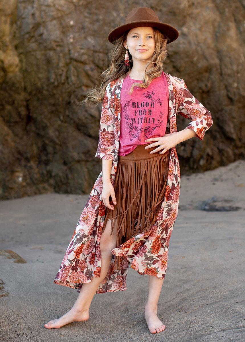 Neila Tank in Heather Wild Rose Girls Product Image