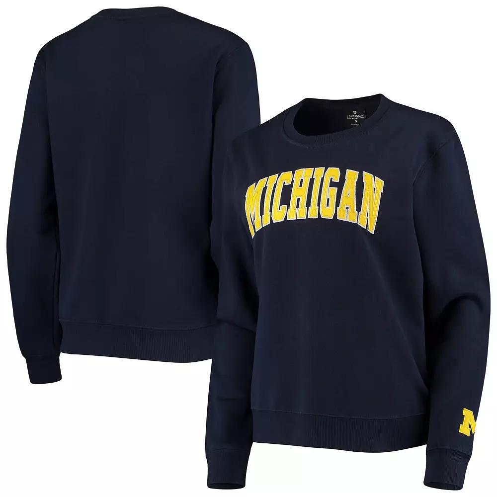 Women's Colosseum Navy Michigan Wolverines Campanile Pullover Sweatshirt, Size: XL, Blue Product Image
