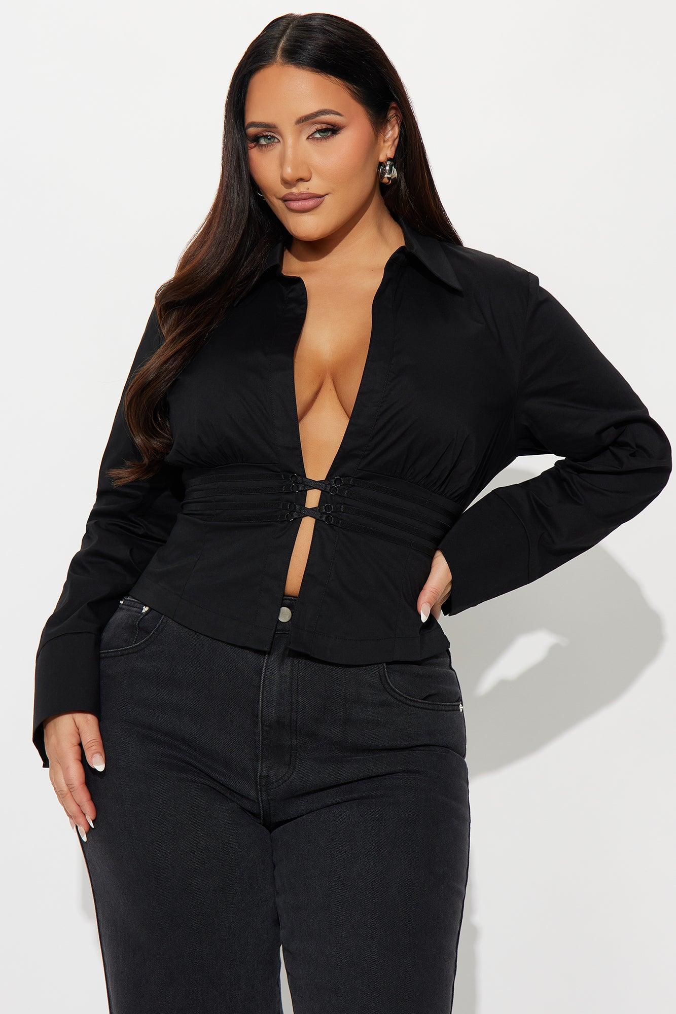 One Of A Kind Poplin Blouse - Black Product Image