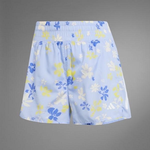 adidas Own the Run CLIMACOOL High Rise Floral Shorts Semi Impact Orange L 4 Womens Product Image