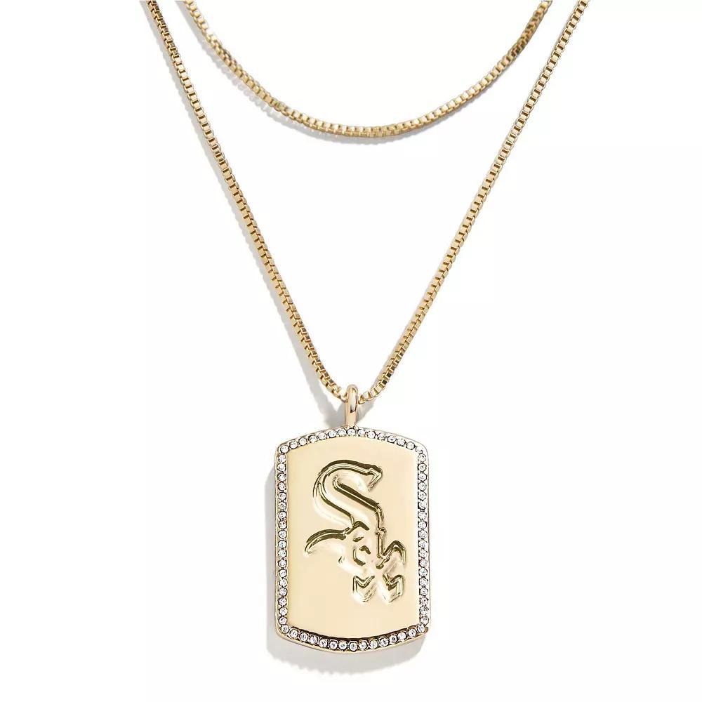 WEAR by Erin Andrews x Baublebar Chicago White Sox Dog Tag Necklace, Women's, Gold Product Image