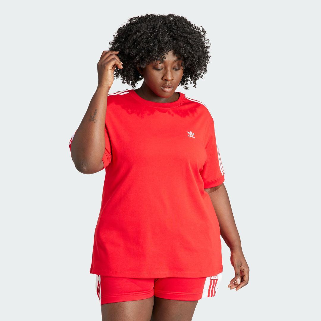 adidas 3-Stripes Tee (Plus Size) White 4X Womens Product Image
