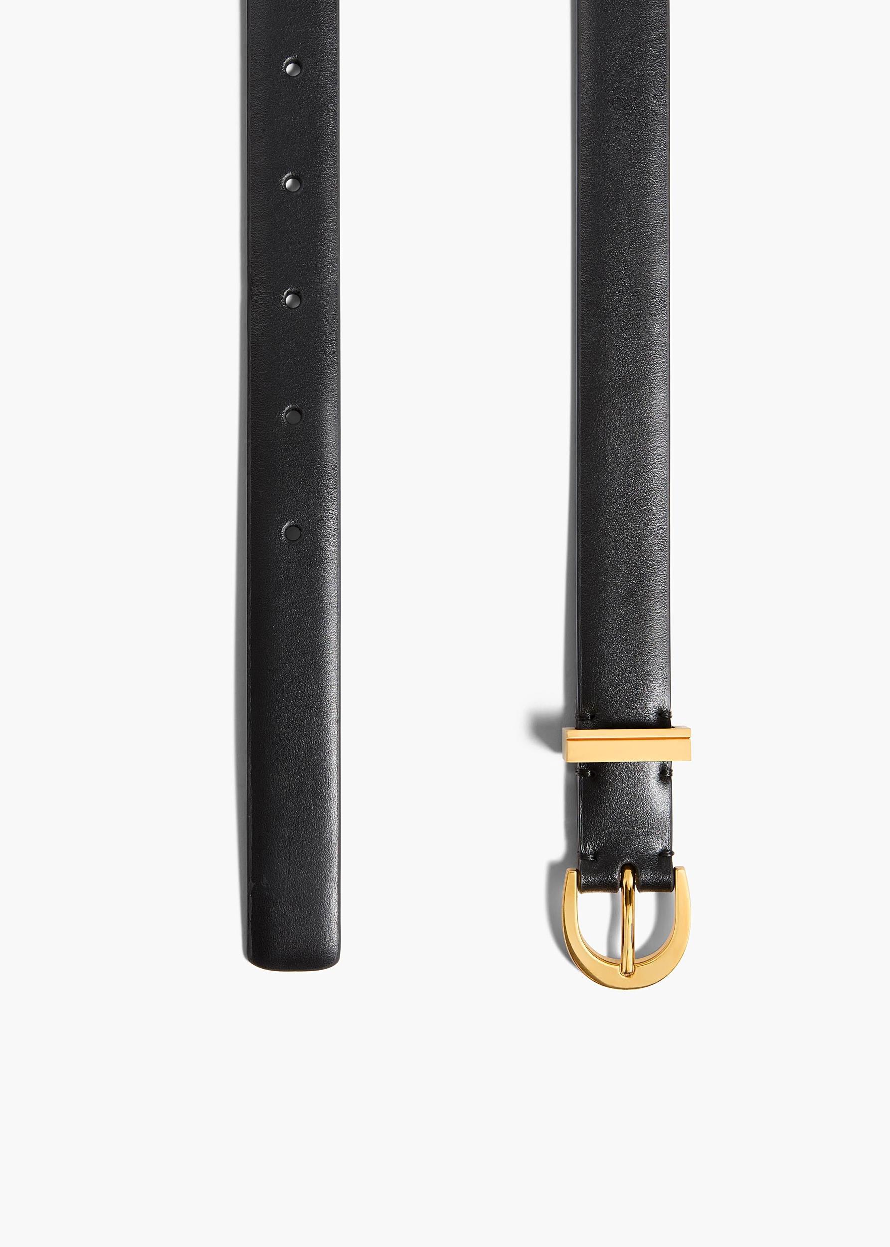 Luna Belt in Black Leather with Gold Product Image