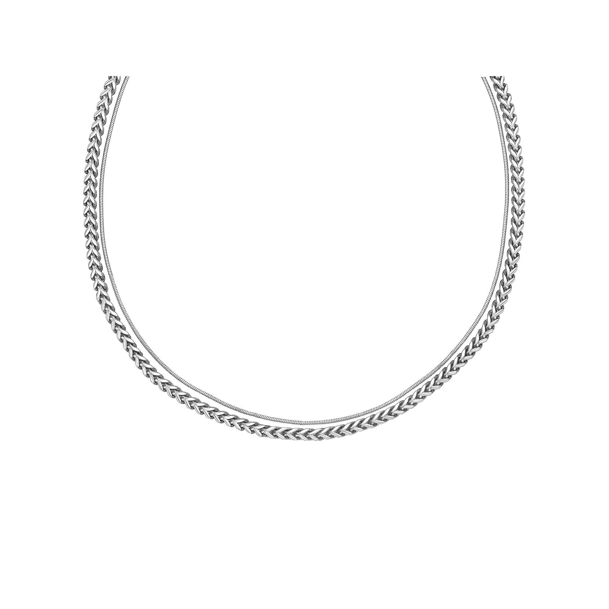 LYNX Stainless Steel Multistrand Layered Chain Necklace, Women's, Size: 22" Product Image