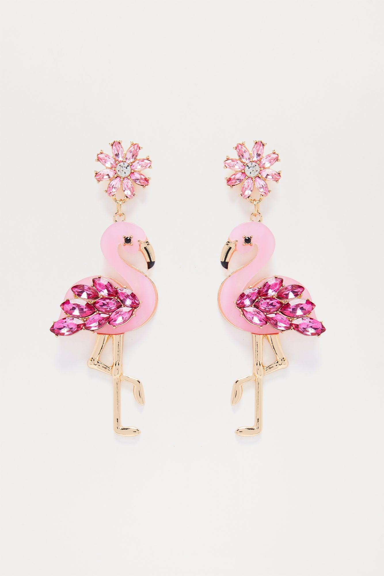 Flamingos Before Amigos Earrings - Pink/combo Product Image