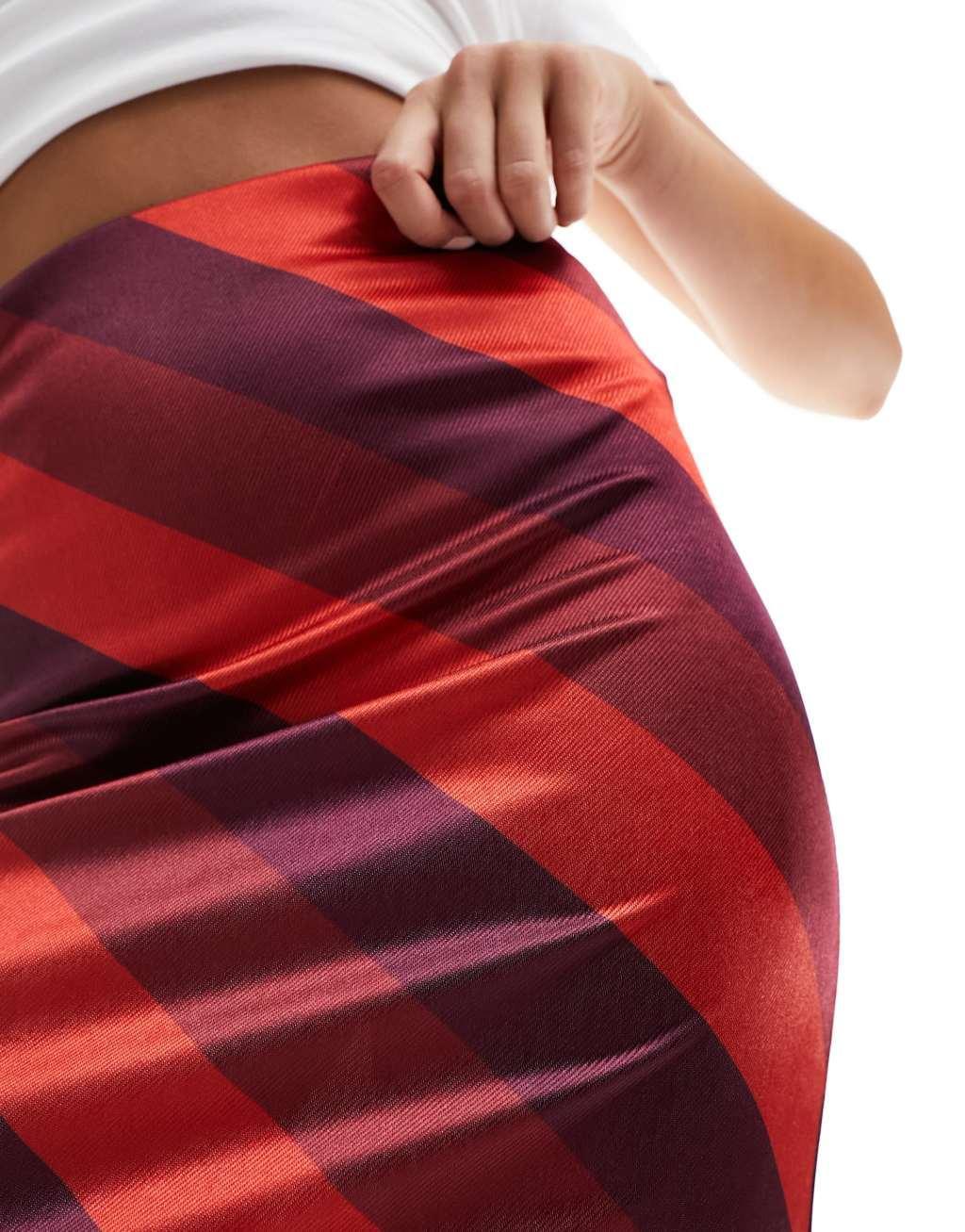 ASOS DESIGN satin twill maxi skirt Product Image