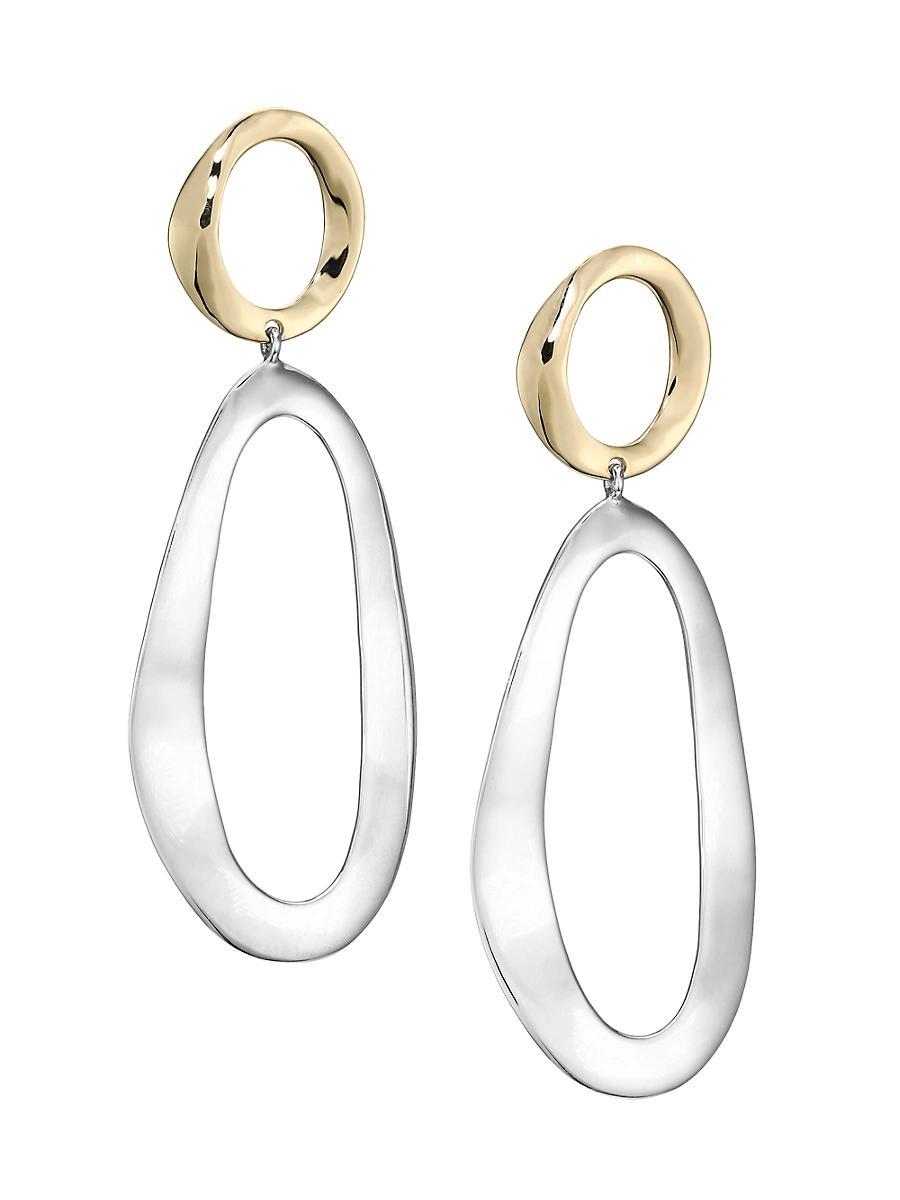 Womens Classico Large Chimera Two-Tone Smooth Snowman Double-Drop Earrings Product Image