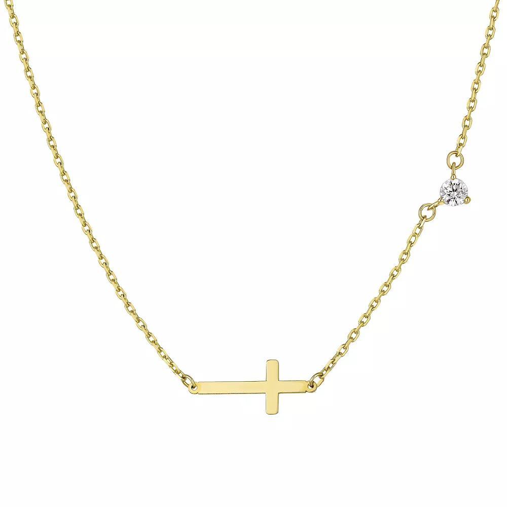 Taylor Grace 10k Gold Sideways Cross Necklace, Women's, Size: 17" Product Image
