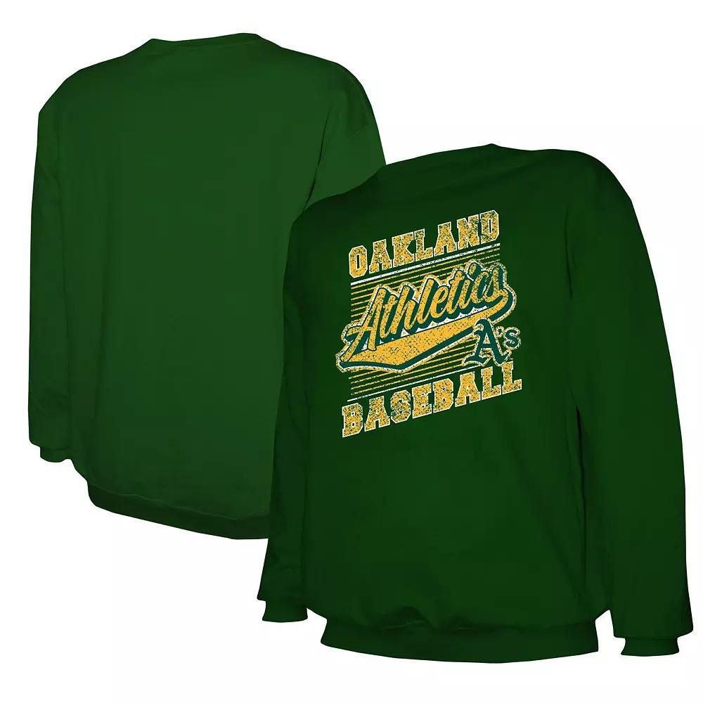 Men's Stitches Green Oakland Athletics Pullover Sweatshirt, Size: XL Product Image
