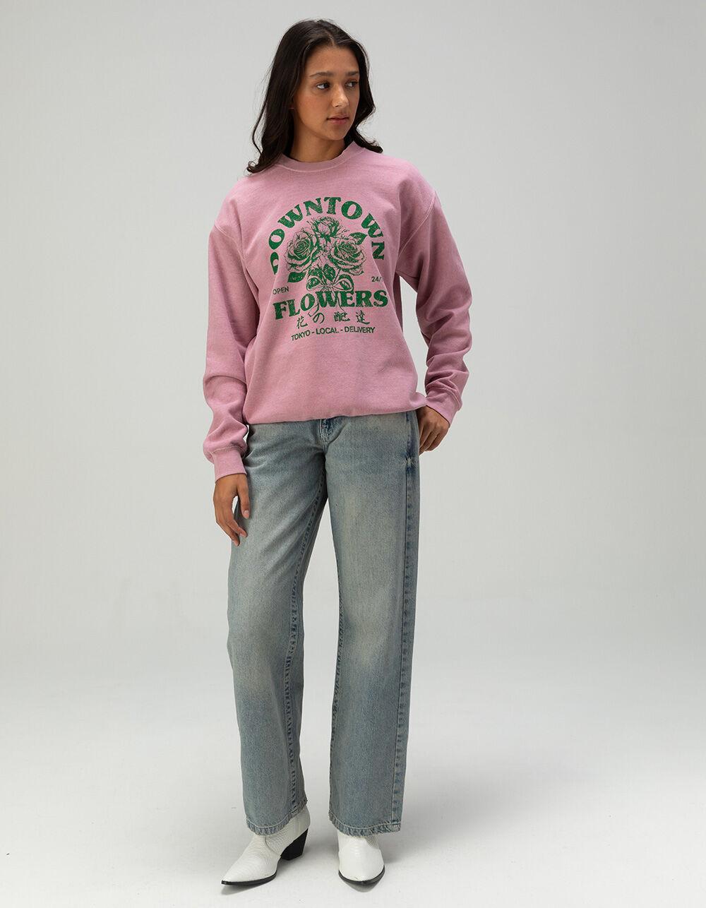 BDG Urban Outfitters Downtown Flowers Womens Crewneck Sweatshirt - PINK Product Image