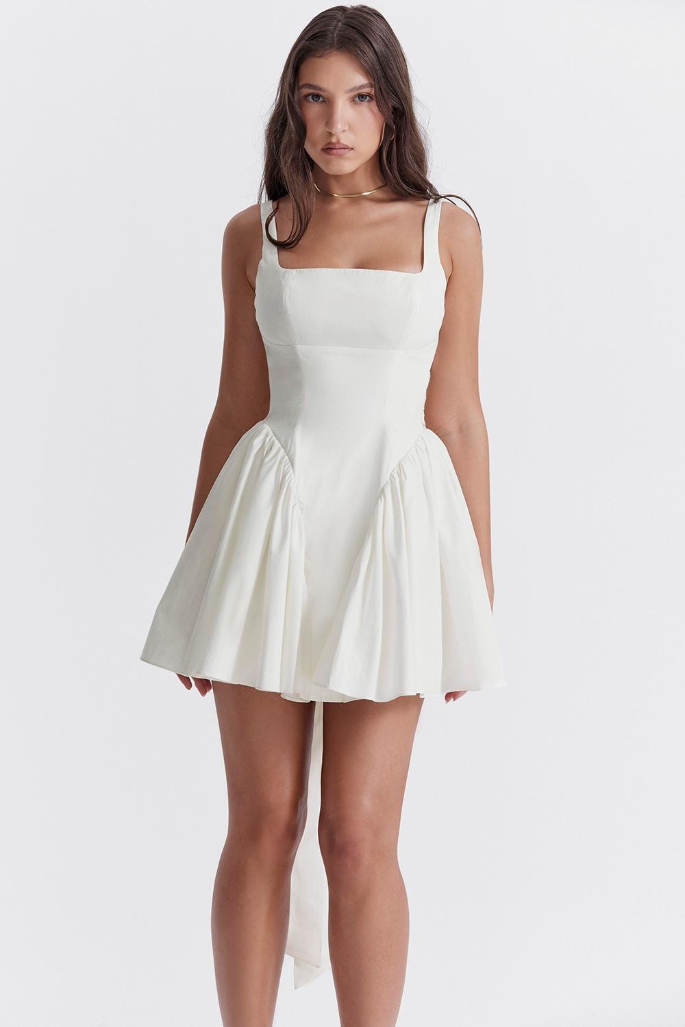 Florianne Ivory Bow Mini Dress Product Image