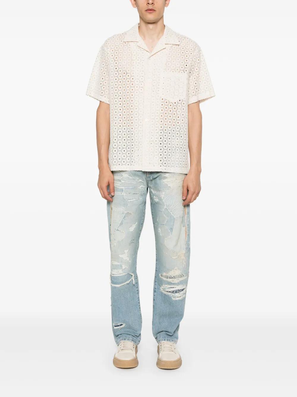 Repaired straight-leg jeans Product Image
