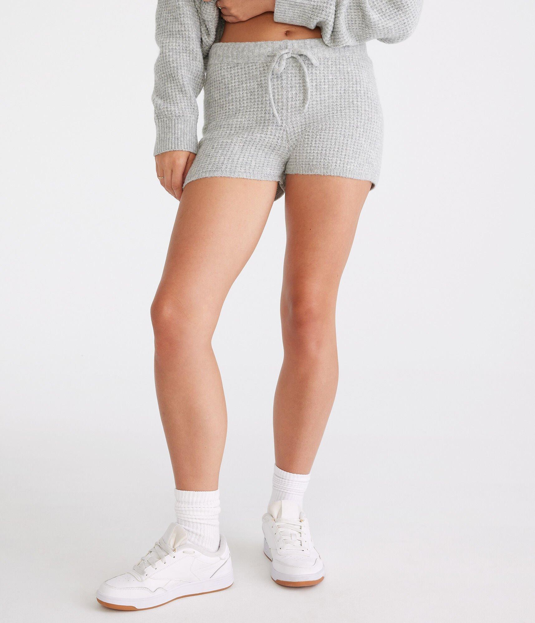 High-Rise Waffle Sweater Shorts Product Image