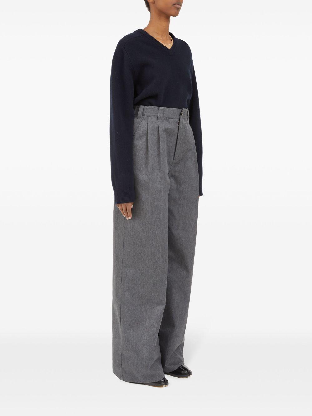 pleat-detailed twill trousers Product Image