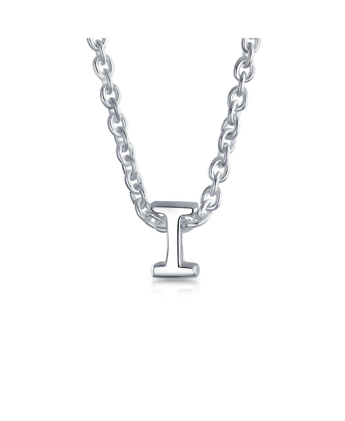 Bling Jewelry Tiny Block Letters Alphabet Pendant 925 Sterling Silver Initial Necklace For Women Product Image