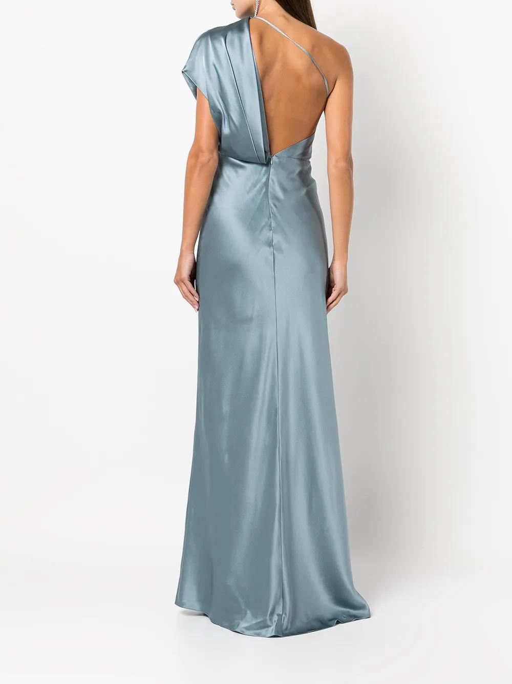 asymmetric open back gown Product Image