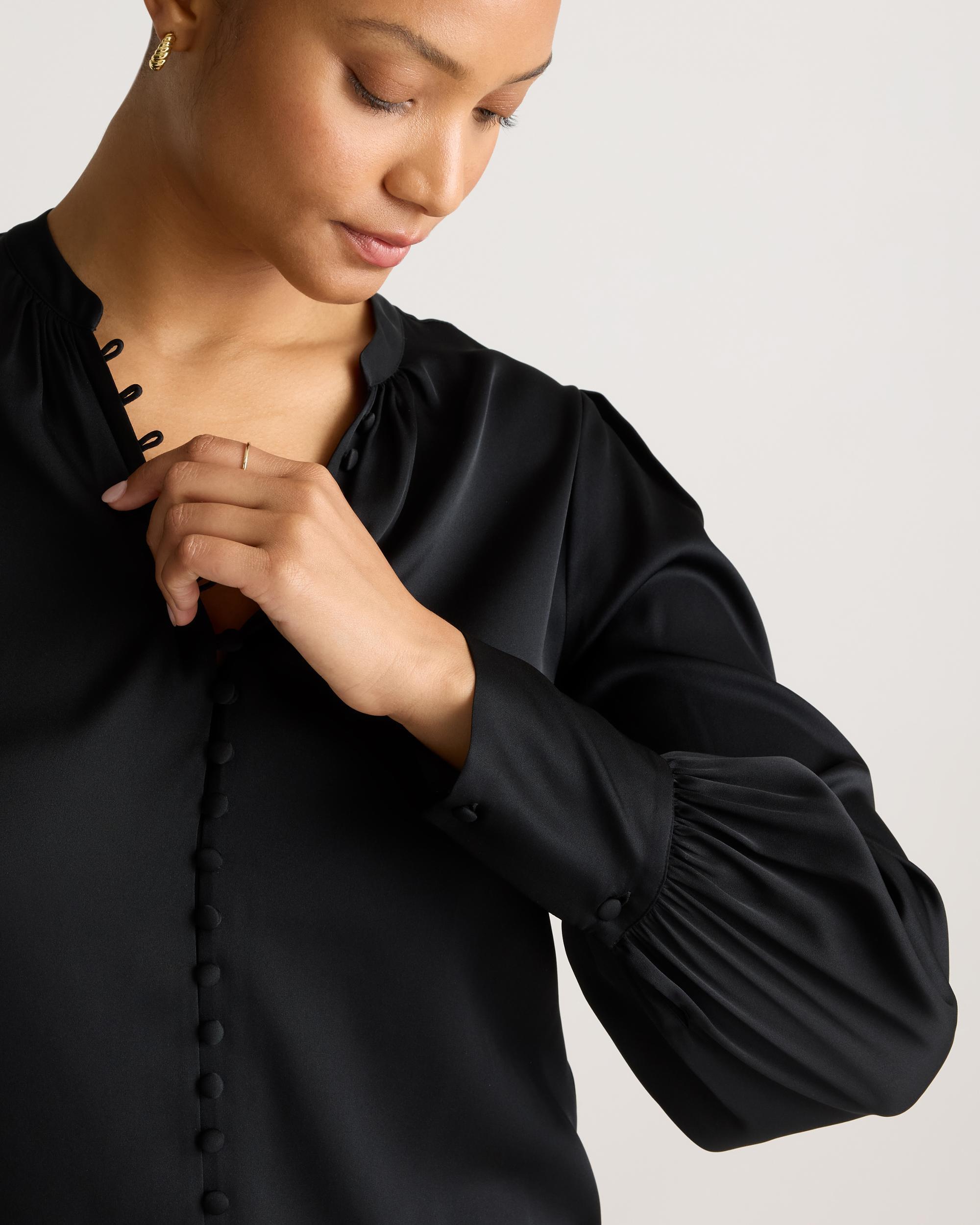 Quince | Women's Washable Stretch Silk Peasant Blouse Size XL Product Image