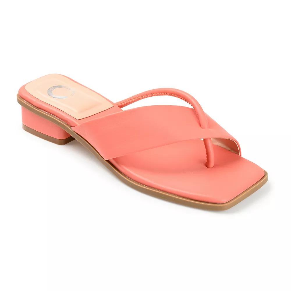 Journee Mina Tru Comfort Foam Womens Heeled Thong Sandals Pink Product Image