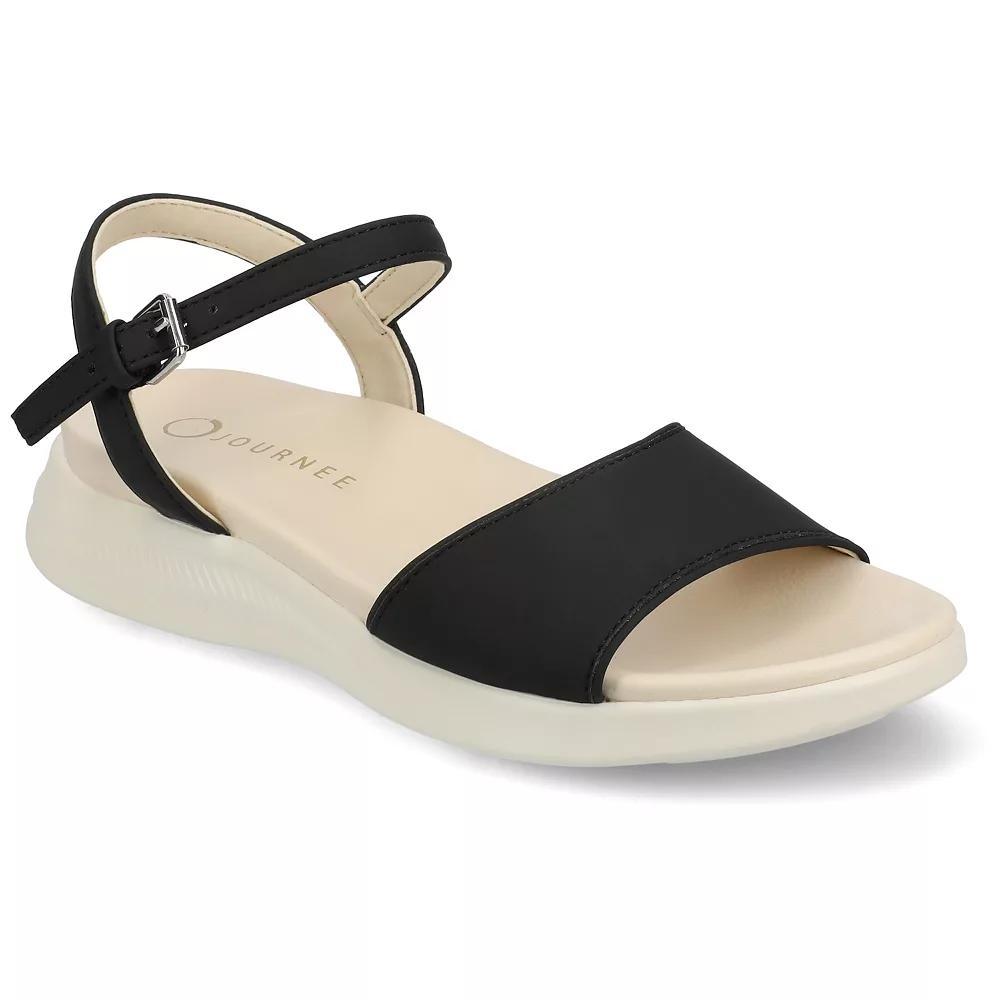Journee Jaylee Ankle Strap & Buckle Women's Sandals, Size: 7.5, Black Product Image