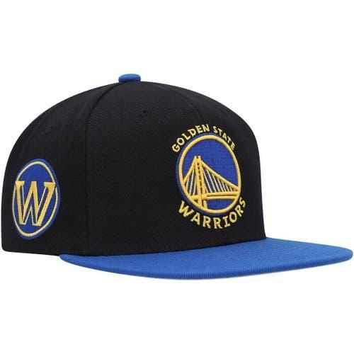 Mens Mitchell & Ness Black Golden State Warriors Side Core 2.0 Snapback Hat - Black Product Image
