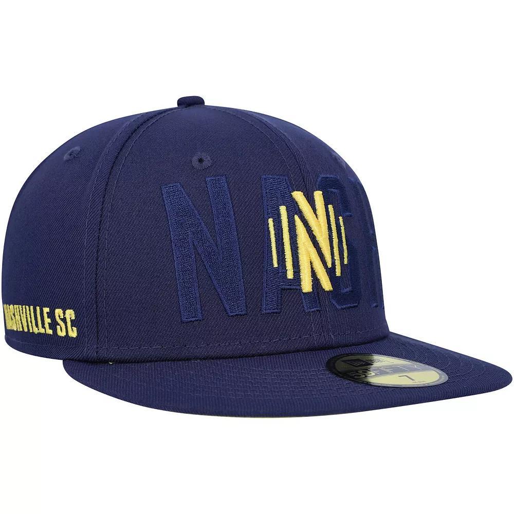 Men's New Era Navy Nashville SC Kick Off 59FIFTY Fitted Hat, Size: 7 1/8, Mls Blue Product Image