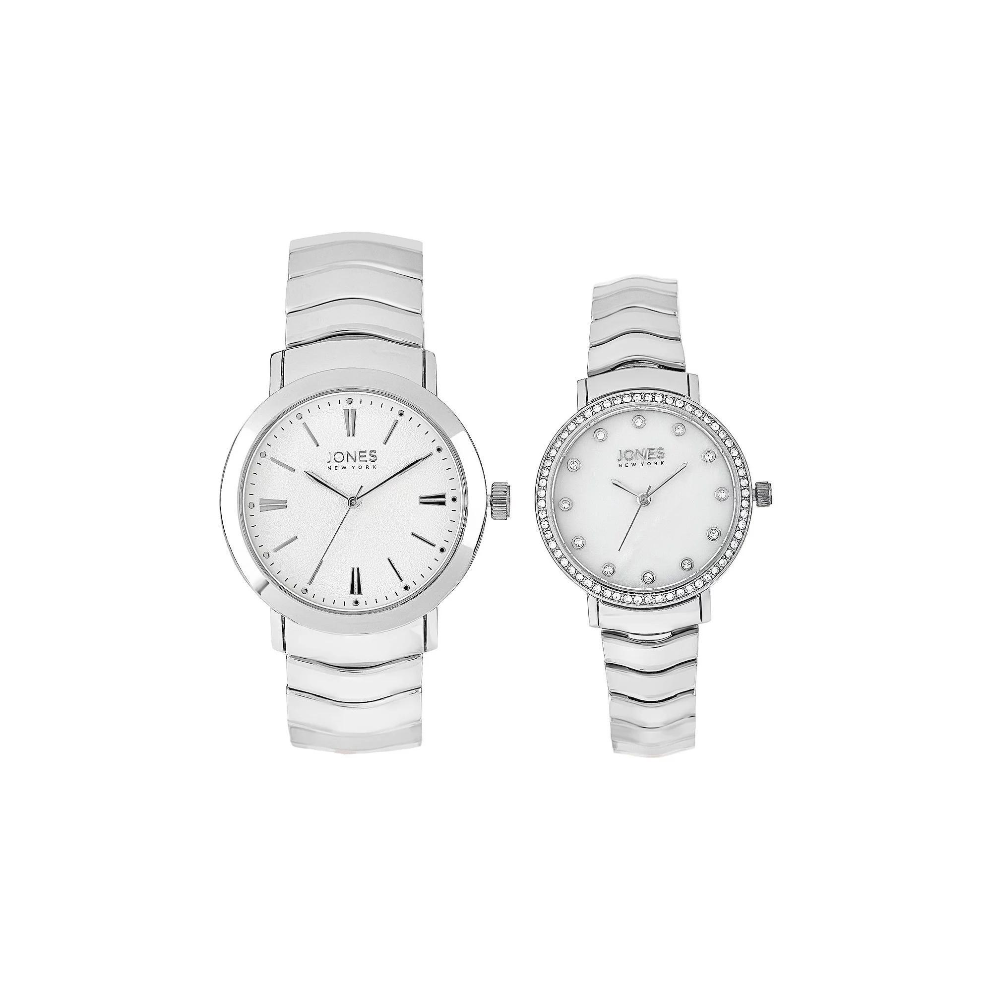 Jones New York Silver Tone His & Hers Analog Digital Watch Set, Womens Product Image