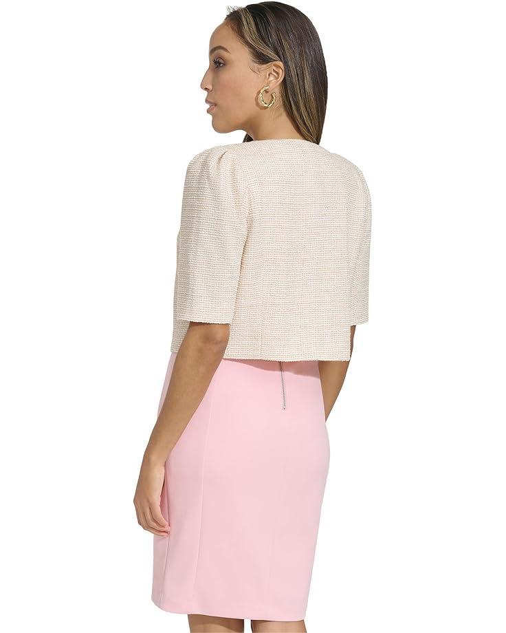 Cropped Shirt Jacket With Pocket And Gold Button Detail Product Image