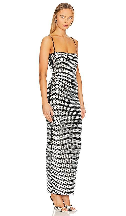 retrofete Kyree Knit Dress in Metallic Silver. Product Image