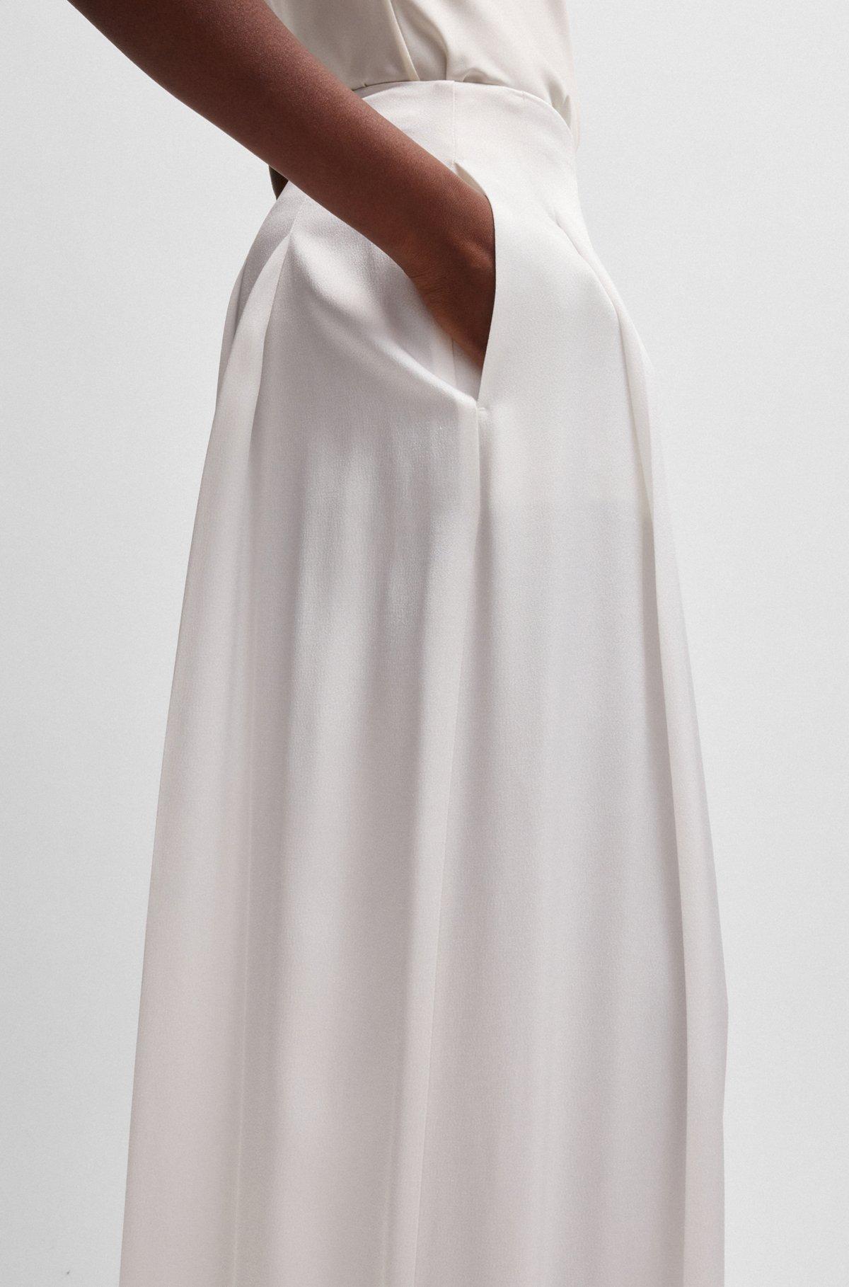 BOSS - Relaxed-fit trousers with front pleats - White Product Image