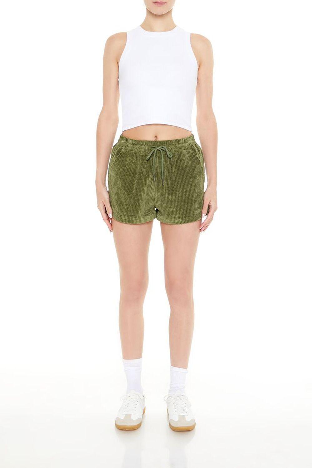 Corduroy Drawstring Pull-On Shorts | Forever 21 Product Image
