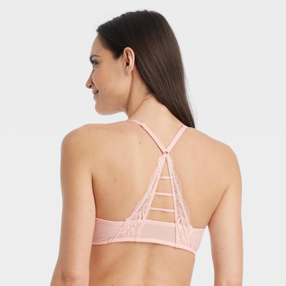 Women's Fishnet Lace Racerback Bra - Auden™ 36B: Front Clasp, Adjustable Straps, Underwire Product Image
