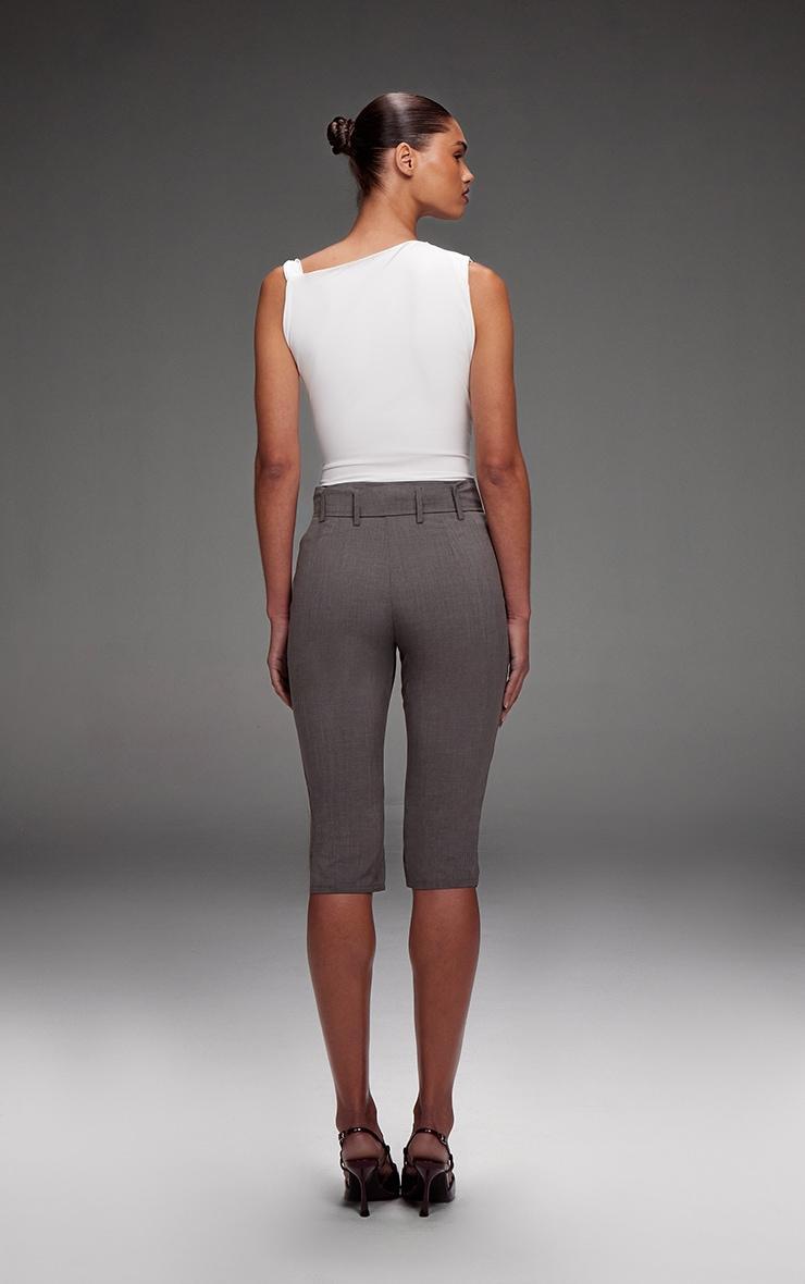 Grey Belt Detail Capri Pants Product Image