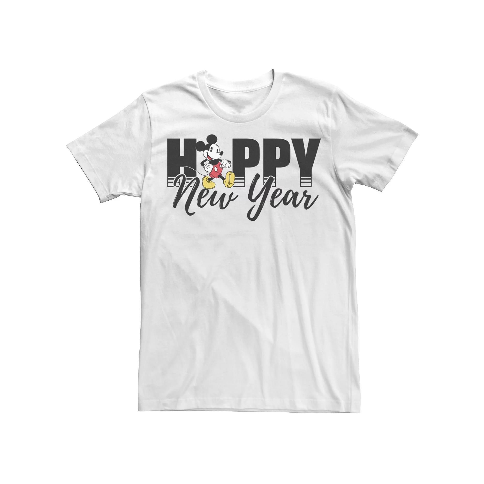 Disney's Mickey Mouse Men's Happy New Year Tee, Size: Large, White Product Image