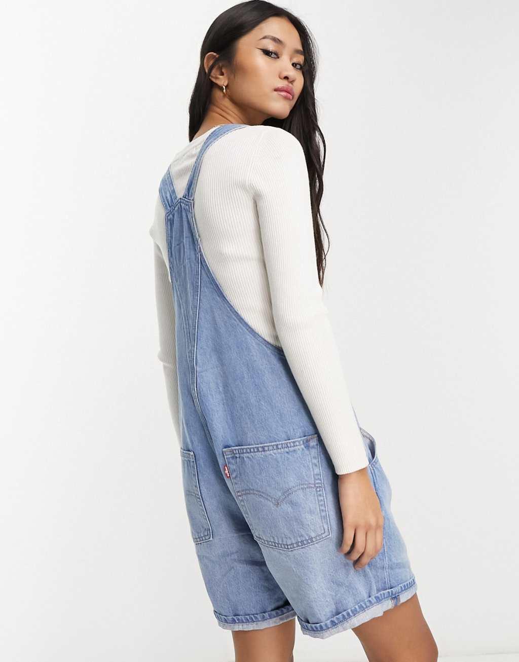 Levi's vintage shortall in mid blue Product Image