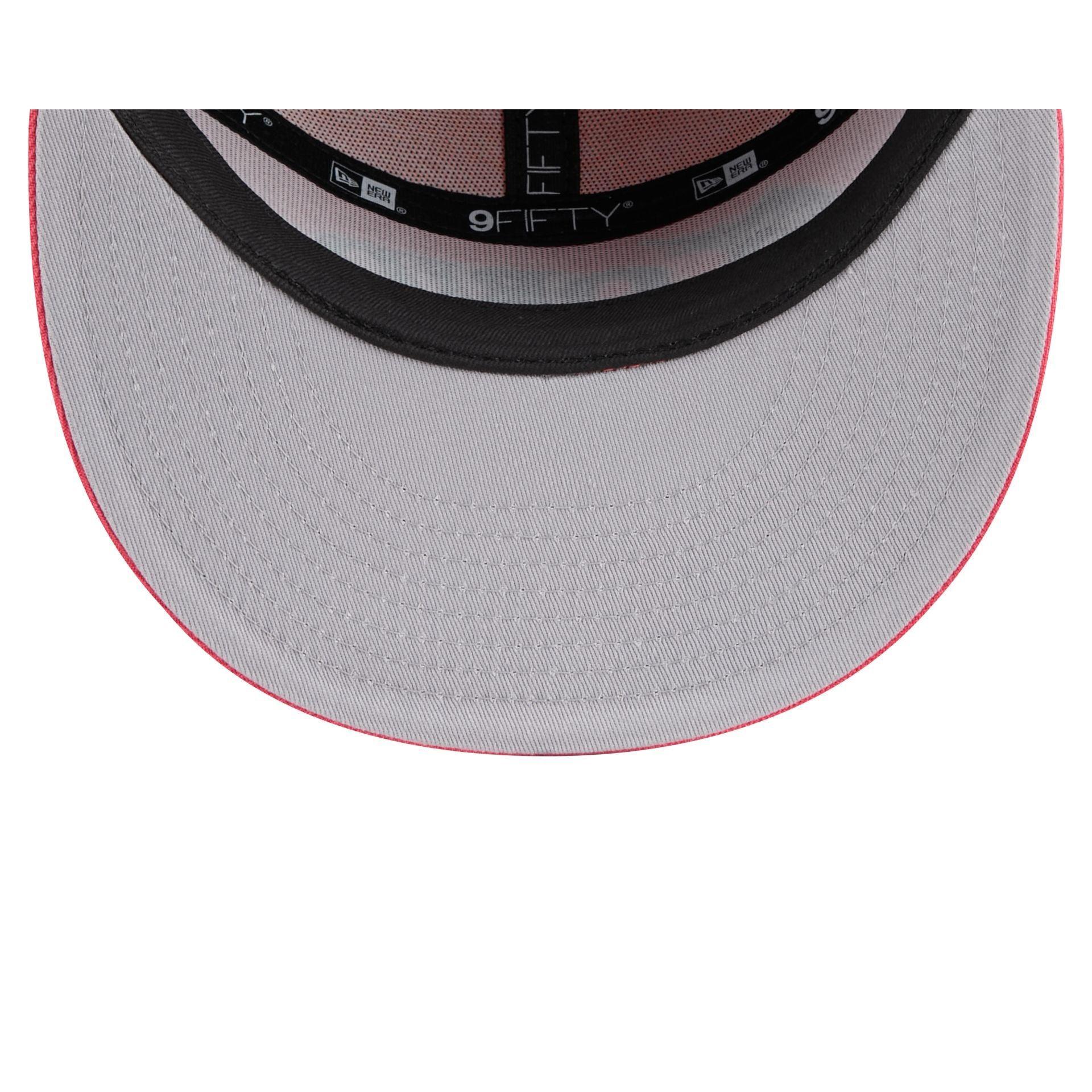 Miami Marlins Coral Split Panel 9FIFTY Snapback Hat Male Product Image