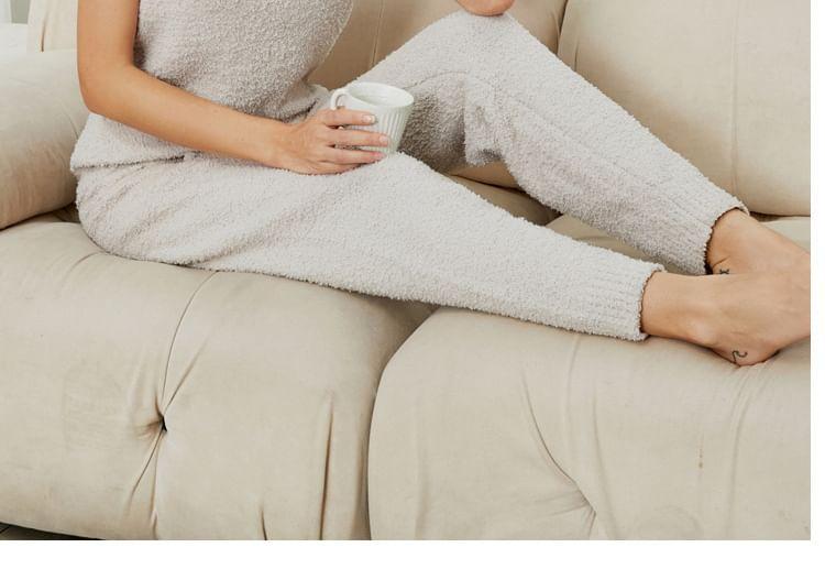 Pajama Set: Knit Camisole Top + Pants Product Image