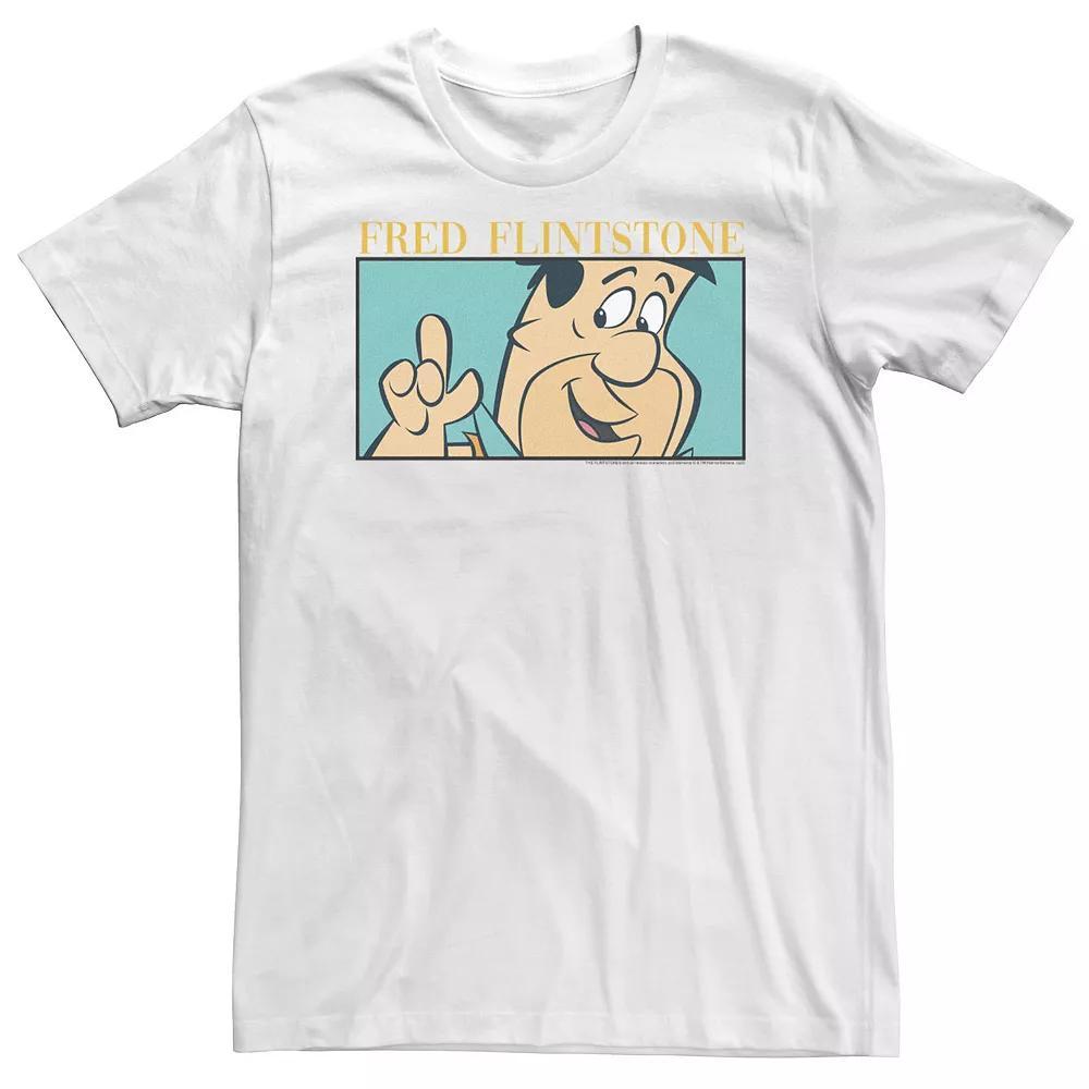 Big & Tall Fred Flintstone Box Up Panel Tee, Men's, Size: 3XL, White Product Image