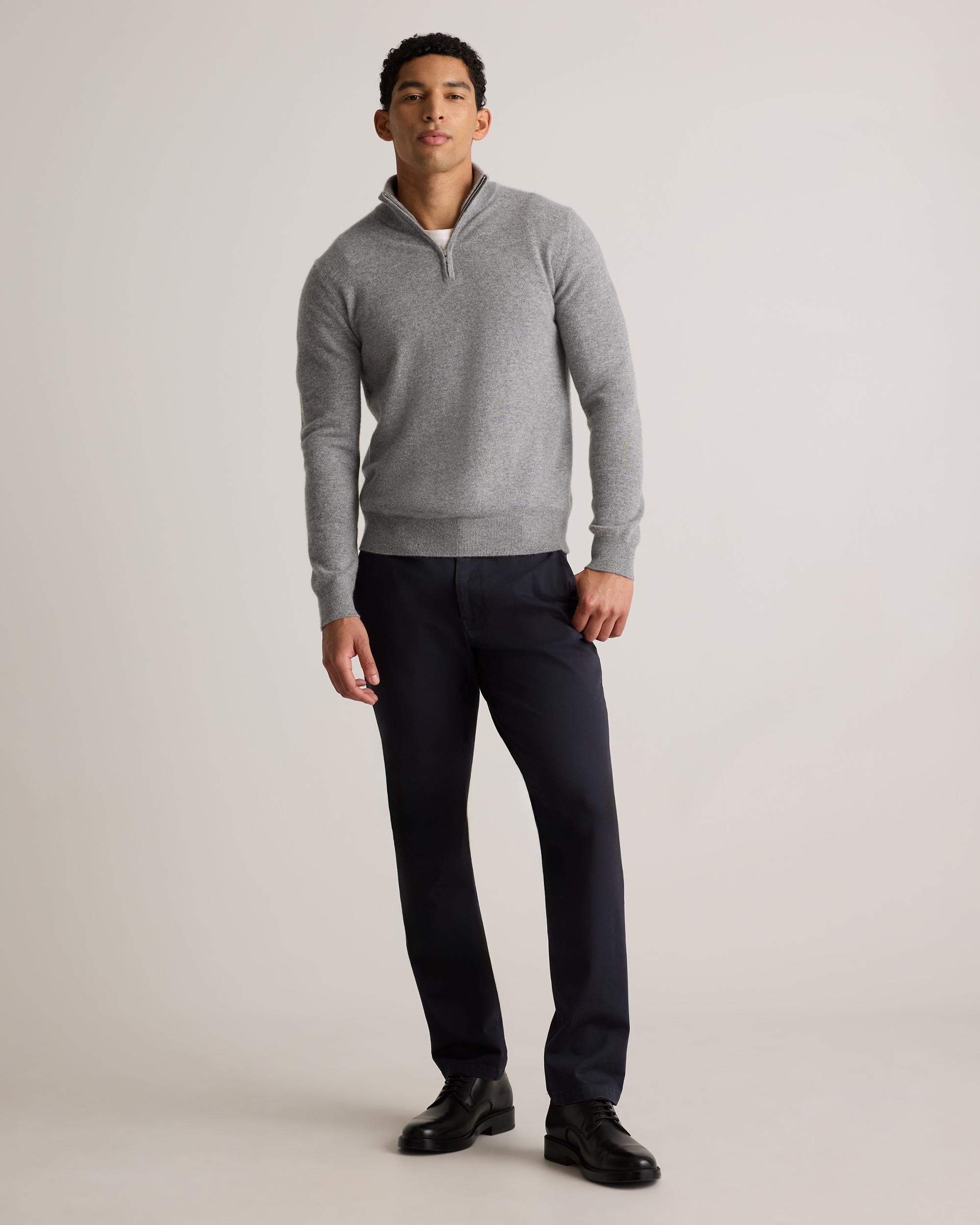 Quince | Men's Mongolian Cashmere Quarter Zip Sweater Product Image