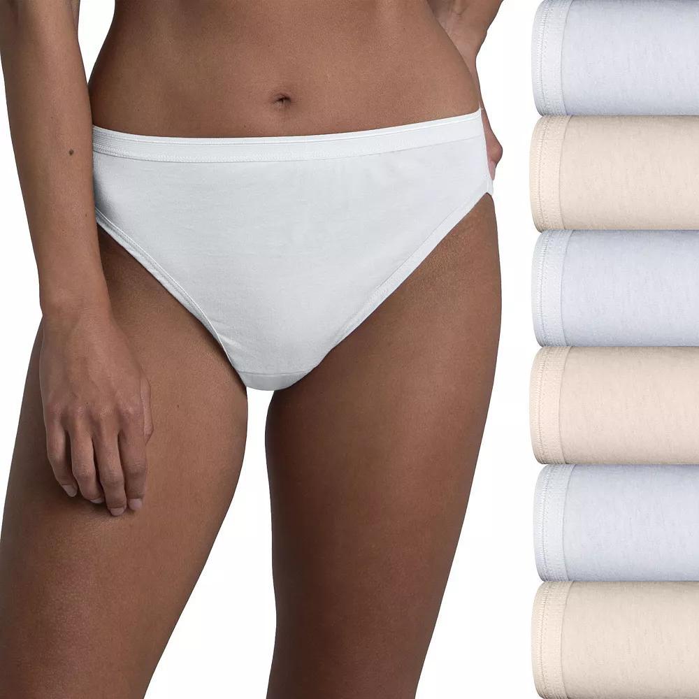 Womens Fruit of the Loom 6-Pack Signature Cotton High-Cut Brief Panty Set 6DKHCAP Product Image