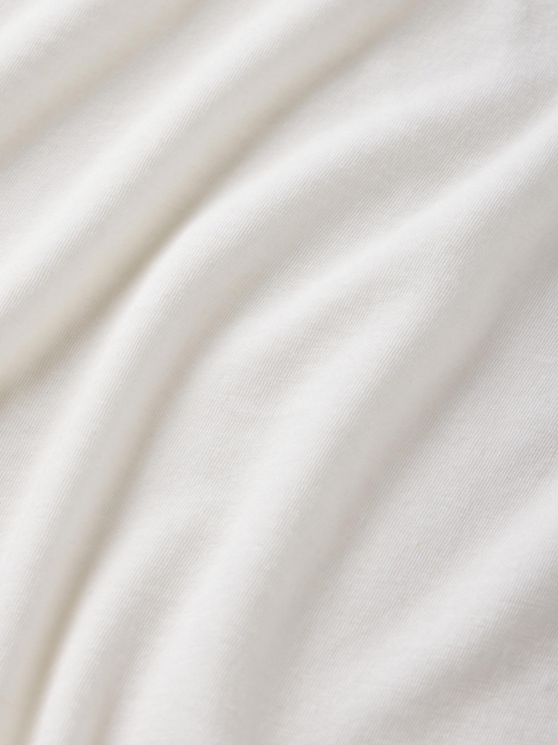 White Japanese De-Luxe Cotton Linen Knit Tee Product Image