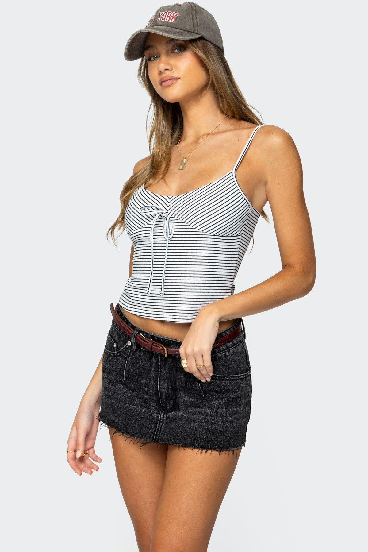 Tova Striped Scoop Tank Top Product Image